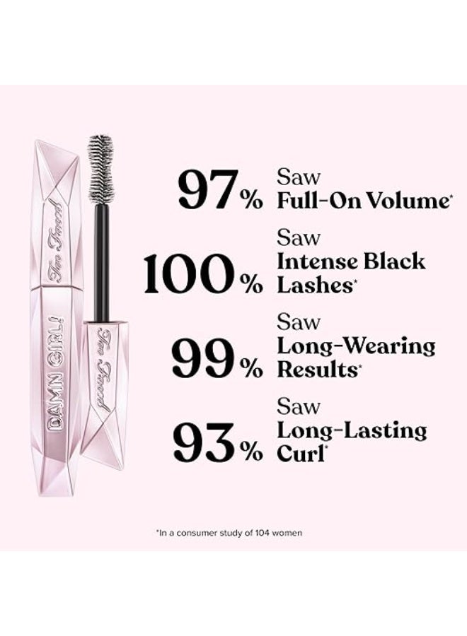 Too Faced Damn Girl 24-Hour Mascara | Volumizing, Lengthening + Curling for Smudge-Resistant Lashes black - Image 4