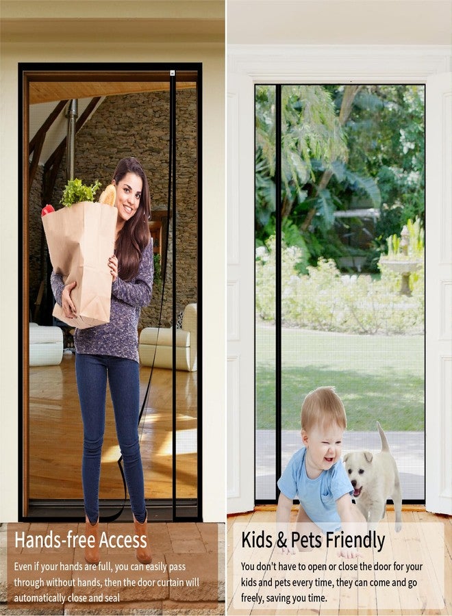 CHIYUNS Magnetic Screen Door Mesh 38 x 81.6 Inch, Fit Door Size 36 x 80 Inch, Reversible Left Right Side Opening, Grey Fiberglass Door Screen Magnetic Closure, Self Sealing, Keep Bugs Out - Image 5