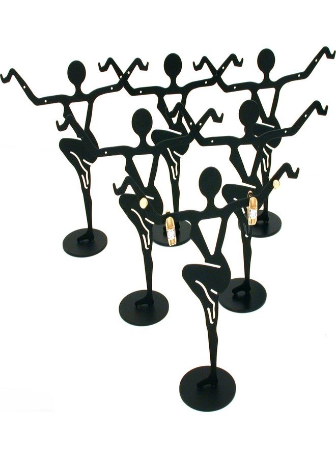 FindingKing 6 Black Metal Earring Dancer Jewelry Showcase Display Stands 4 5/8"