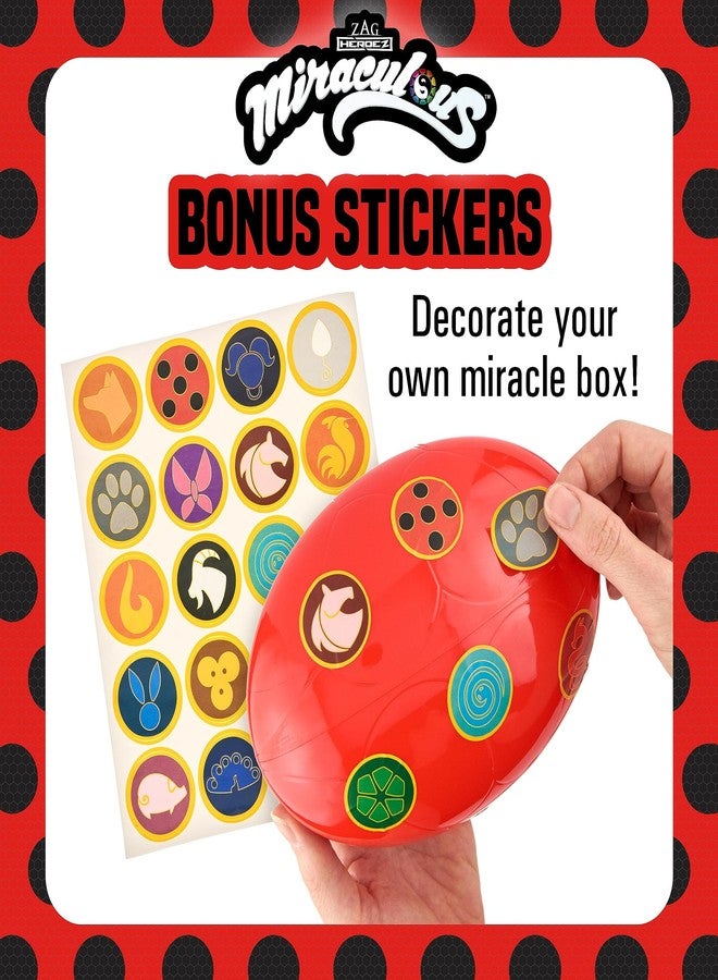 Miraculous 13pc Surprise Miracle Box -Zag Heroez Themed Ladybug and Cat Noir Toys Surprise with Stickers for Kids, Treasure Prizes, Birthday Favors - Image 4