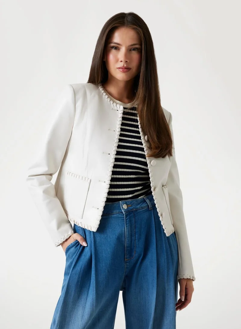 جس Leontine Embro Stitch Cardigan