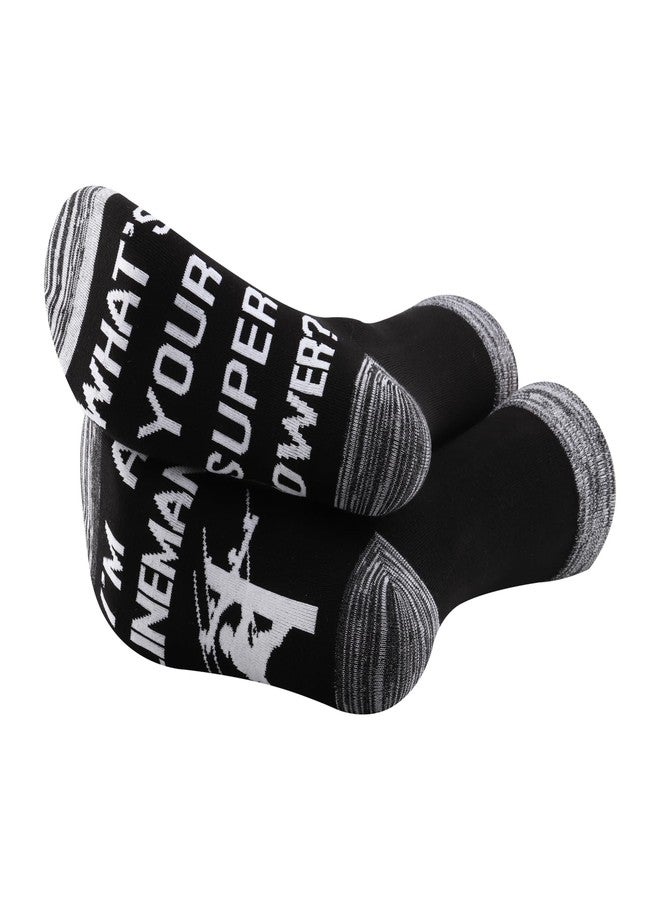G2TUP 2 Pair Lineman Gift I'm A Lineman What's Your Superpower? Socks Lineman Wife Socks Journeyman Lineman Gift (Cotton, I'm A Lineman 2p) - Image 1