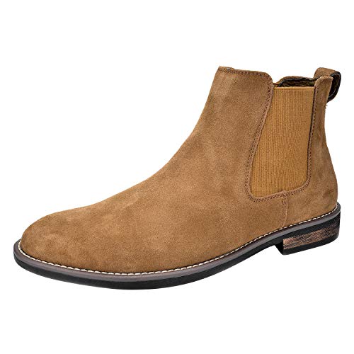 Bruno Marc Men's Suede Leather Chelsea Ankle Boots,Size 9.5,Tan,URBAN-06 - Image 1