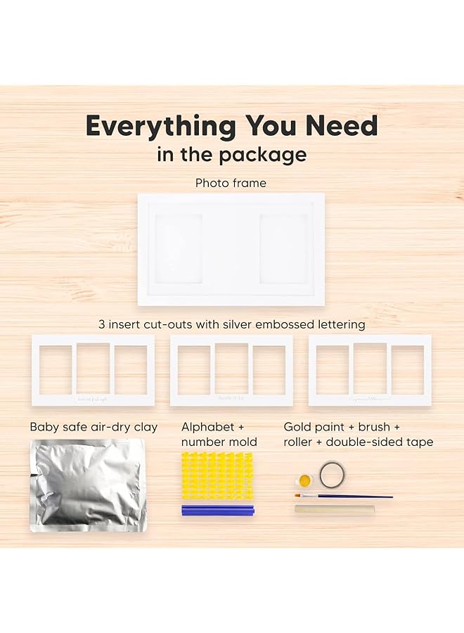 erorex Baby Handprint Footprint Kit Keepsake Photo Frame For Newborn Boys And Girls Baby Gifts Personalized Baby Milestone Gift Nursery Decor Baby Shower Gifts For Girls Boys - Image 2