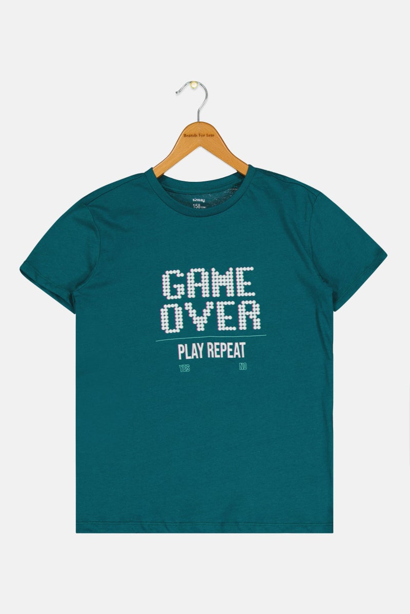 Sinsay تي شيرت قصير الأكمام بألوان جرافيك للأطفال الأولاد، أخضر - Image 2