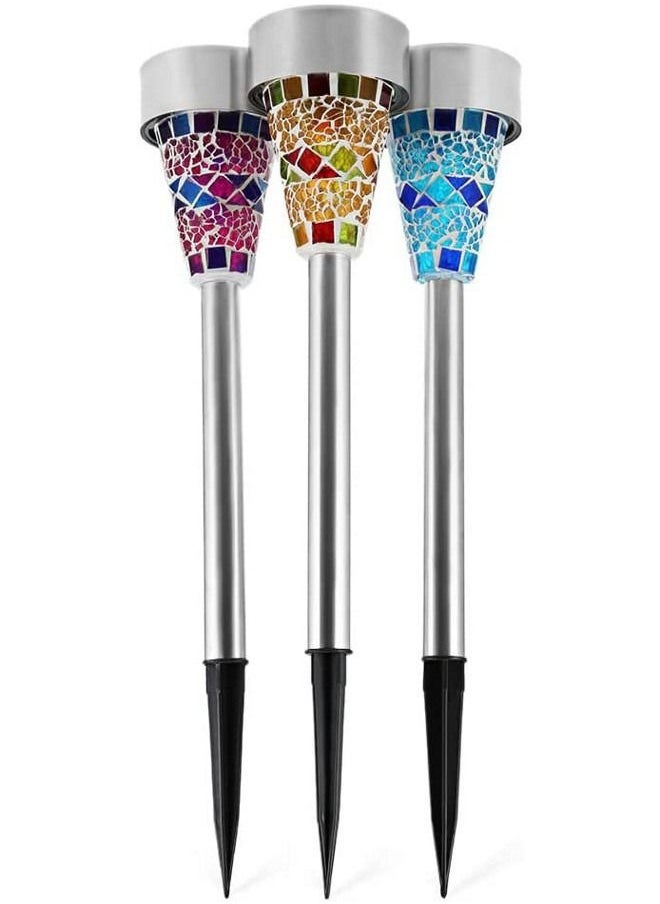 Cordova Solar Garden Lawn Light - Outdoor Waterproof Stainless Steel Courtyard Decoration Garden Light - Solar Stained Glass Mosaic Solar Light Perfect for Landscape Garden Sidewalk Road Lawn Deck  - Image 1