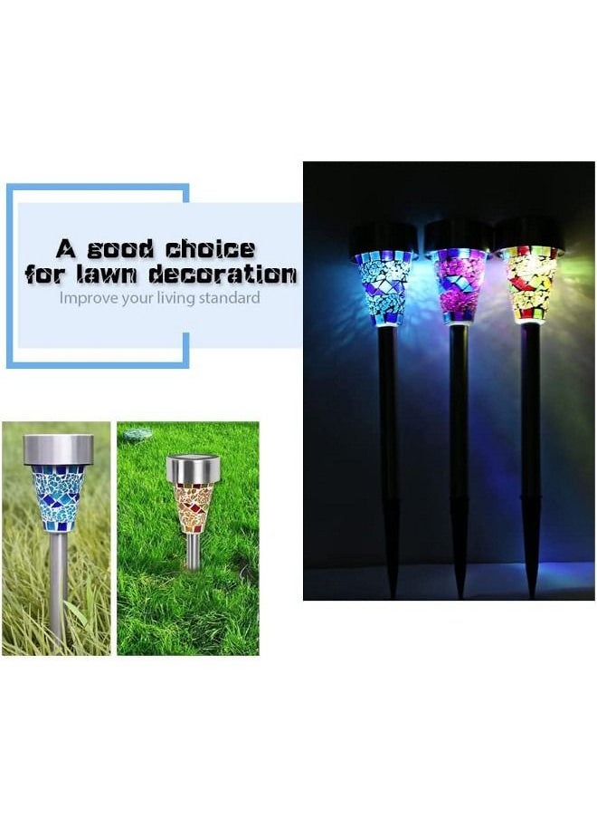 Cordova Solar Garden Lawn Light - Outdoor Waterproof Stainless Steel Courtyard Decoration Garden Light - Solar Stained Glass Mosaic Solar Light Perfect for Landscape Garden Sidewalk Road Lawn Deck  - Image 3