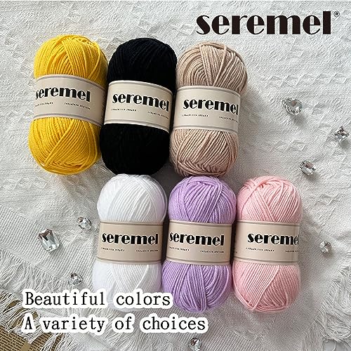 seremel 2 Pcs Crochet Yarn, 2 Balls of 100g/280Yards Soft Acrylic Yarns, Assorted Colors 4-ply Yarn for Crocheting and Knitting/DIY (Khaki-2) - Image 3