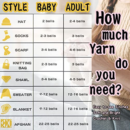 seremel 2 Pcs Crochet Yarn, 2 Balls of 100g/280Yards Soft Acrylic Yarns, Assorted Colors 4-ply Yarn for Crocheting and Knitting/DIY (Khaki-2) - Image 5