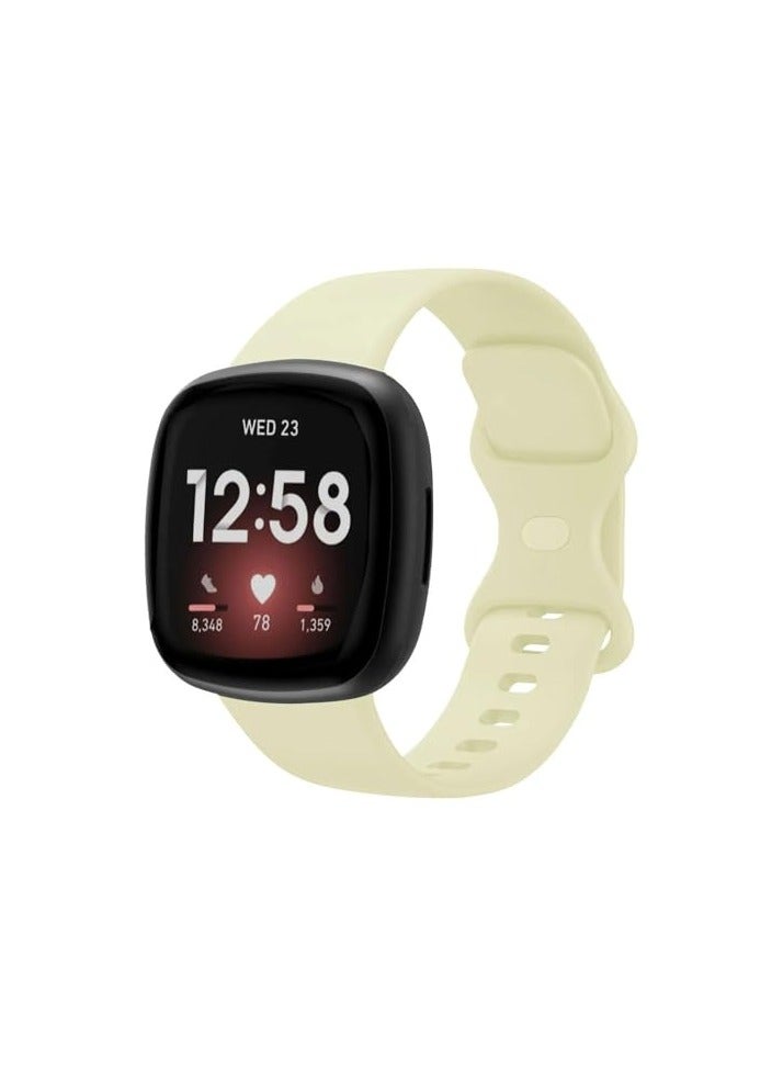 سوار ساعة من السيليكون متوافق مع سوار ساعة فيرسا 3 فقط، جميل، رياضي، انسيابي، عالي الجودة (أصفر بنانا) - Image 3