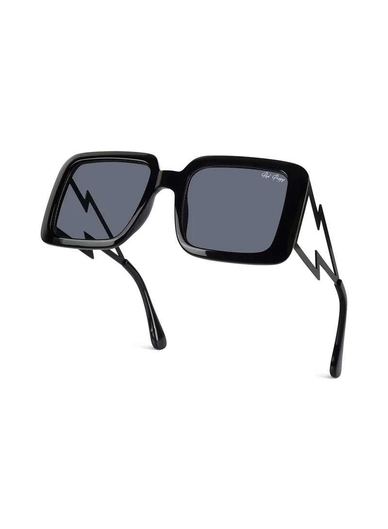 Woggles Black Oversized Sunglasses| 100% UV Protected| Men & Women