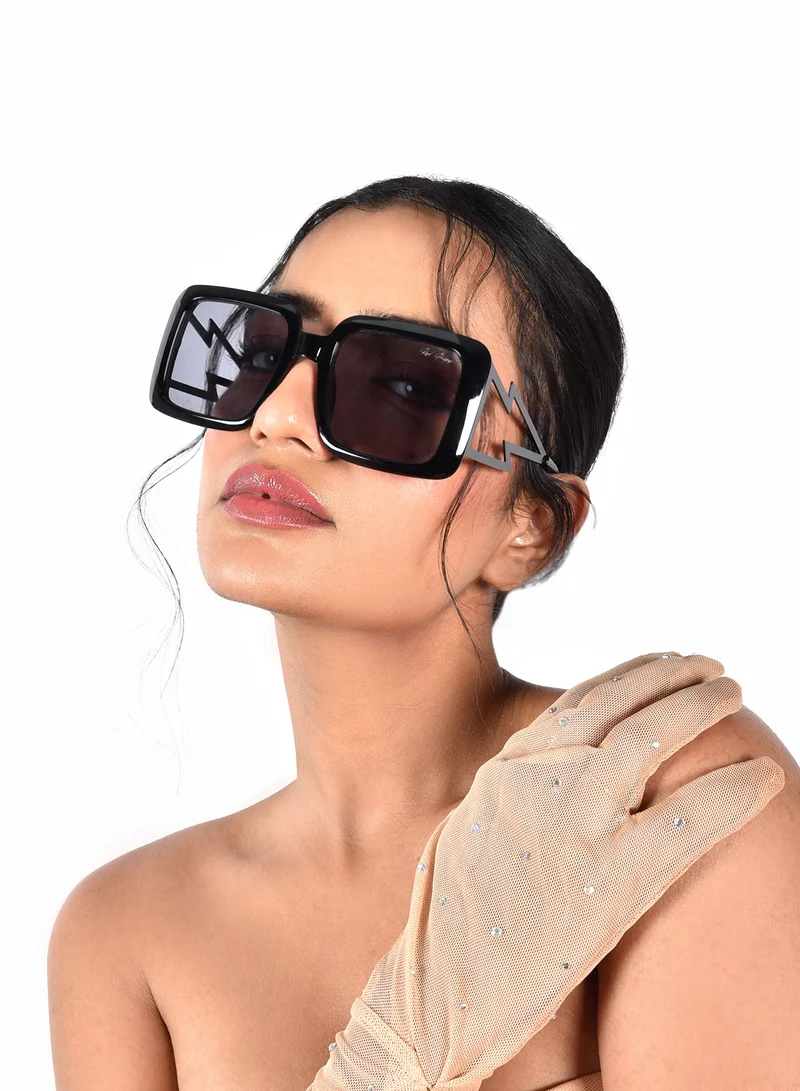 Woggles Black Oversized Sunglasses| 100% UV Protected| Men & Women