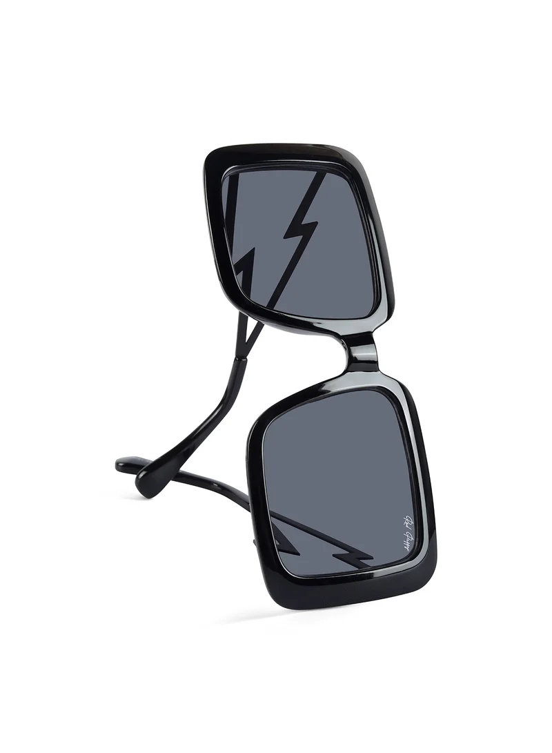 Woggles Black Oversized Sunglasses| 100% UV Protected| Men & Women