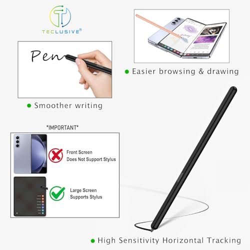 T Teclusive Smart Stylus Pen Compatible for Galaxy Fold 6 / Fold 5 | Pen Tip Stylus for Z Fold 6/5 | Extra Nibs with Tool | Supports on Inside Big Screen only | No Charging Required - Image 2