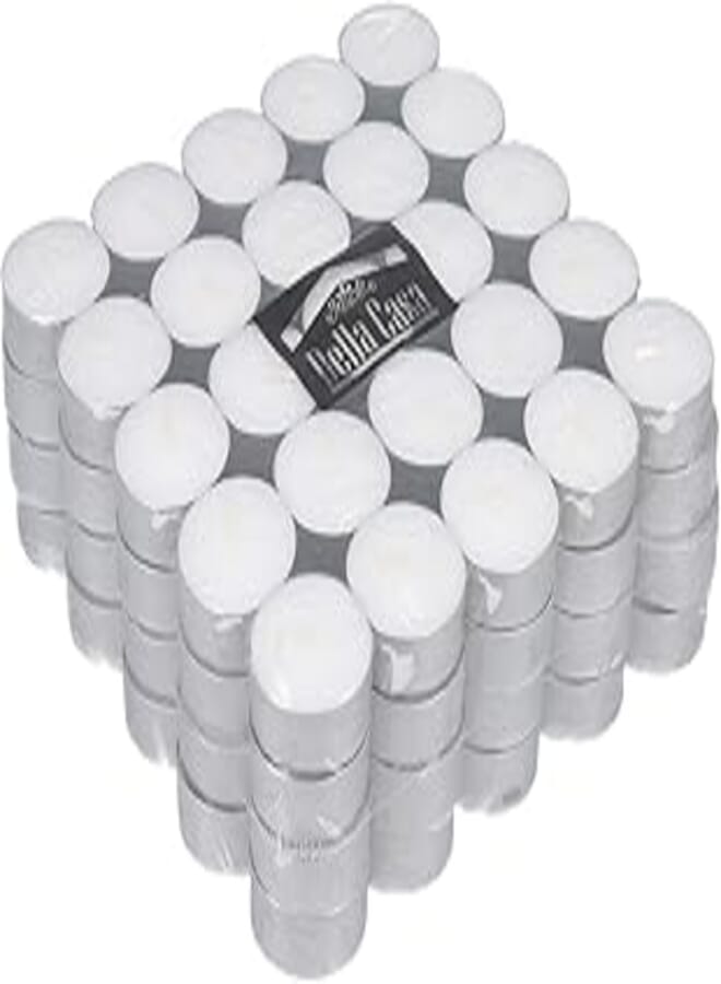 Bella Casa Bella Casa Candle Tea Lights - White, Set of 100 Pieces