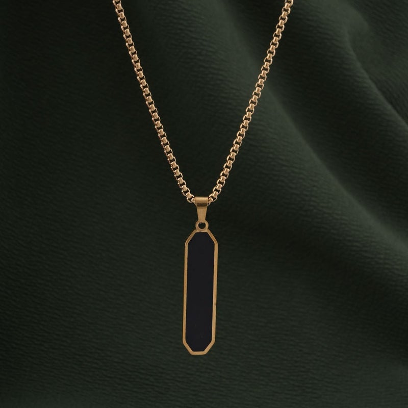 PALMONAS Midnight Prism - Pendant Necklace for Men | 18K Gold Plated, Waterproof & Anti-Tarnish - Image 3