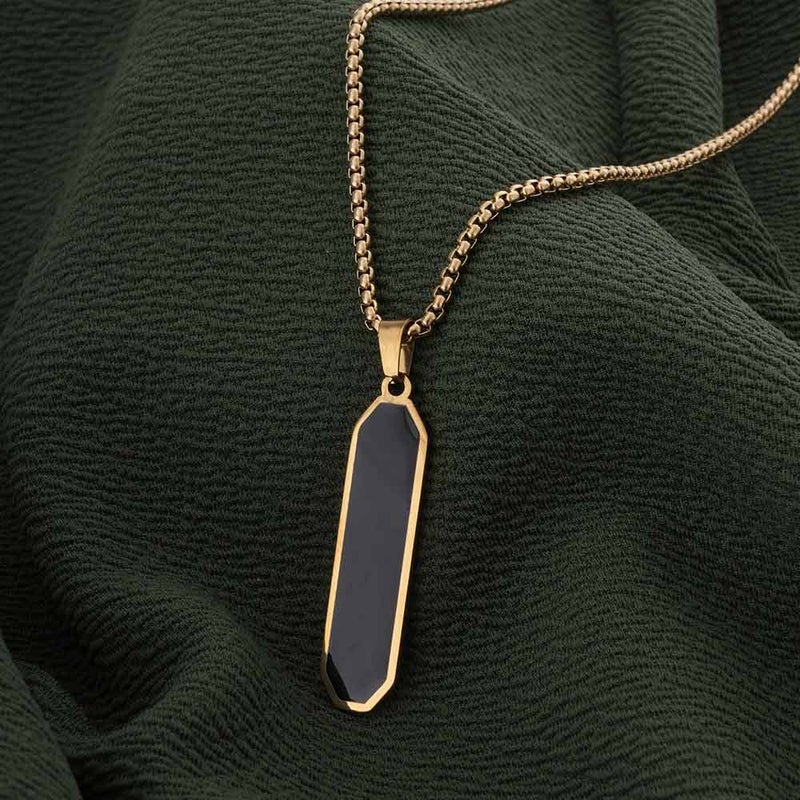 PALMONAS Midnight Prism - Pendant Necklace for Men | 18K Gold Plated, Waterproof & Anti-Tarnish - Image 2