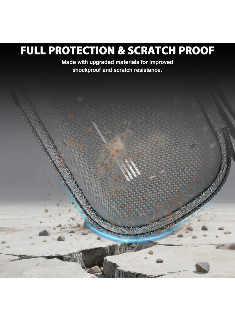 SYOSI Carrying Case for Insta360 X5, Hard Shell Protective Travel Bag with Wrist Strap and Carabiner, Small Portable Storage Organizer for Action Camera and Accessories, Black - Image 4