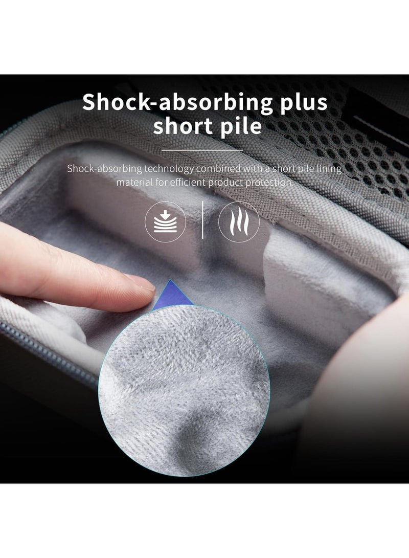 SYOSI Carrying Case for Insta360 X5, Hard Shell Protective Travel Bag with Wrist Strap and Carabiner, Small Portable Storage Organizer for Action Camera and Accessories, Black - Image 5