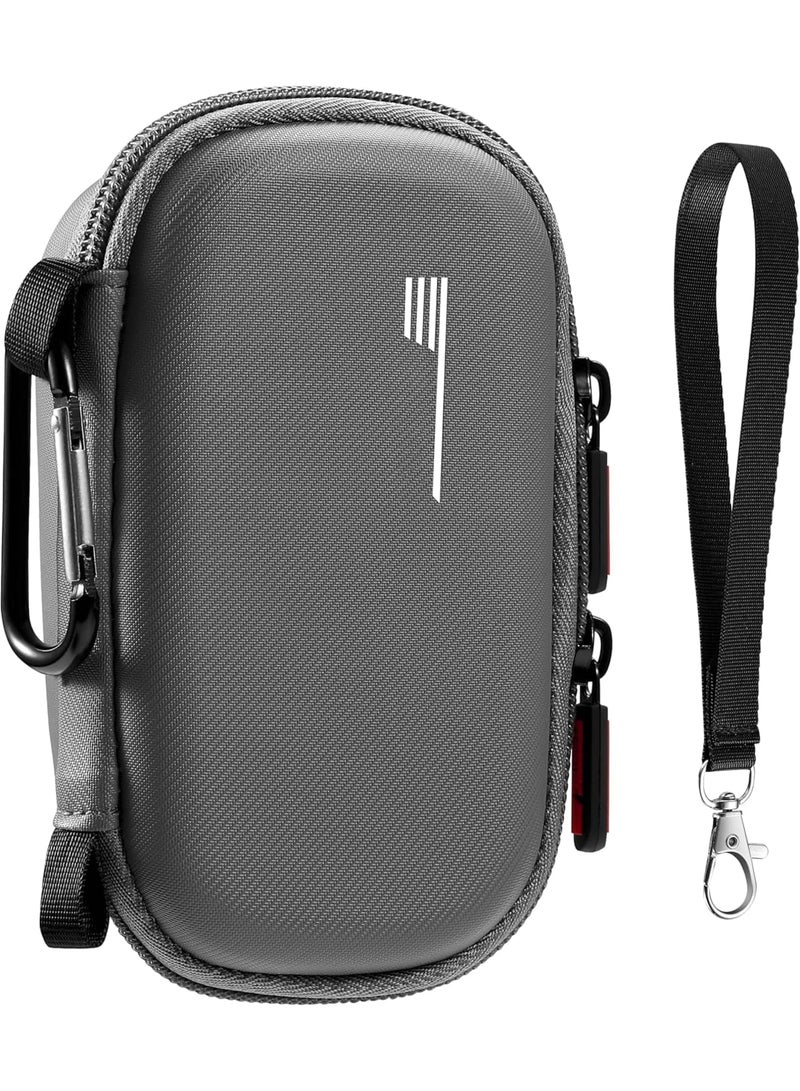 SYOSI Carrying Case for Insta360 X5, Hard Shell Protective Travel Bag with Wrist Strap and Carabiner, Small Portable Storage Organizer for Action Camera and Accessories, Black - Image 1