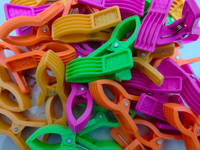 RARE-ZONE Rarezone 40 Pcs Rainbow Multi Purpose Heavy Duty Pipe Multicolor Plastic Cloth Clips with Storage Box  - Image 1