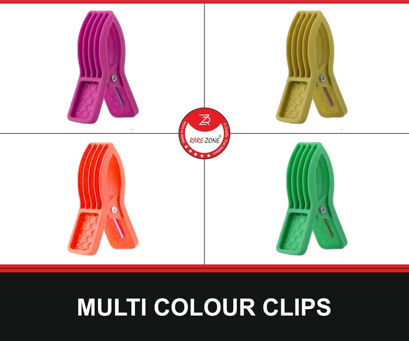 RARE-ZONE Rarezone 40 Pcs Rainbow Multi Purpose Heavy Duty Pipe Multicolor Plastic Cloth Clips with Storage Box  - Image 2