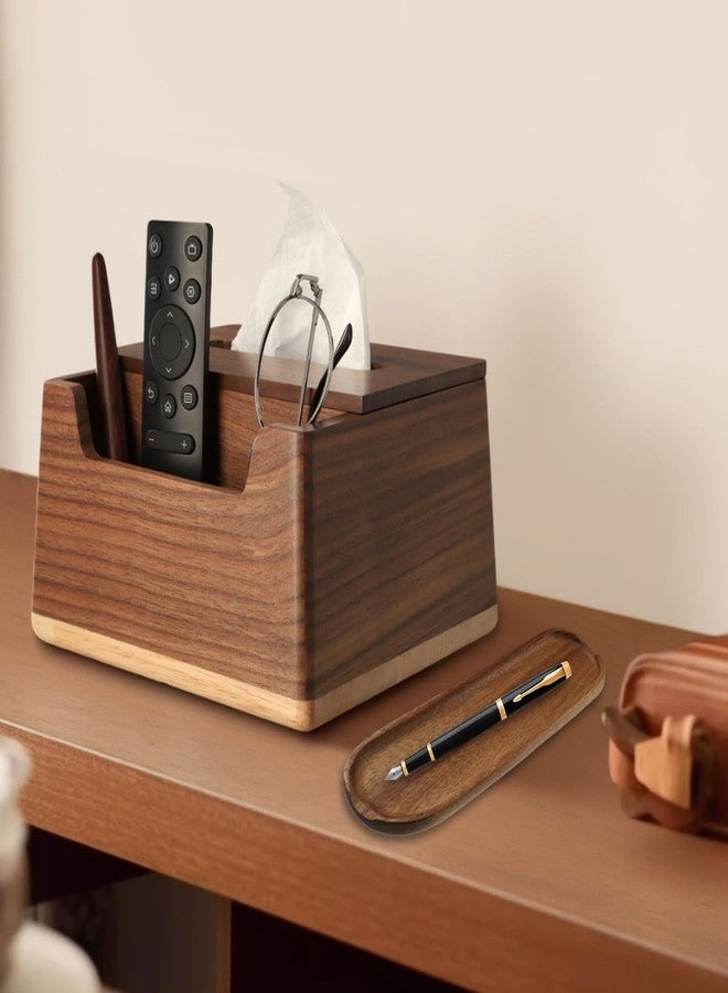 PKRFCJ Wooden Tray Brown Pen Tray, Wood Desk Accessories, Minimalist Pen Rest Suitable for School, Home, Office Desk Art Accessories (9.8 * 2.8in) - Image 5