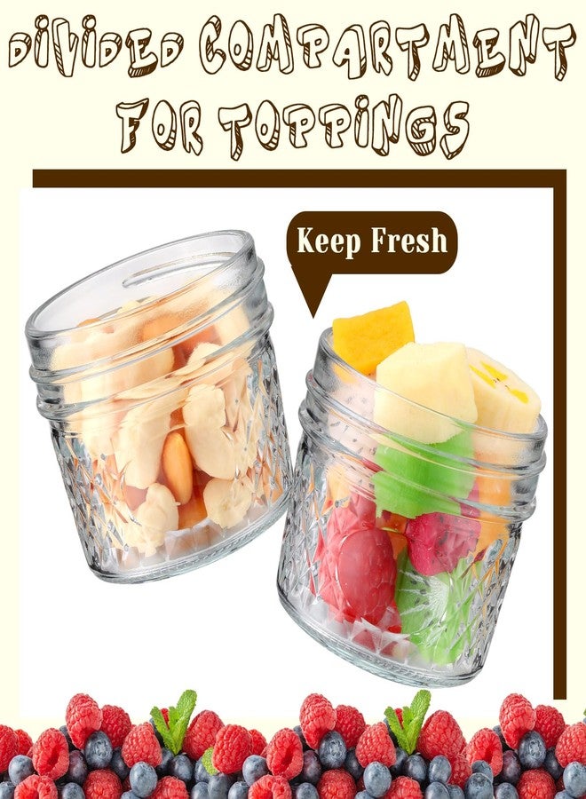 Vesici 4 Pack 25 oz Overnight Oats Containers with Lids Dual-laryer Pudding Jars with Dry and Wet Separation Overnight Oats Containers Yogurt Parfait Cups Prep Glass Jars for Oatmeal Nut - Image 4