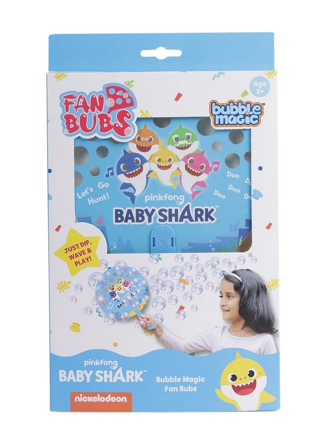 Bubble Magic Fan Bubs Baby Shark, Bubble Solution with Hand Fan for The Kids 3 Years and Above, Multicolor, (FB50005) - Image 1
