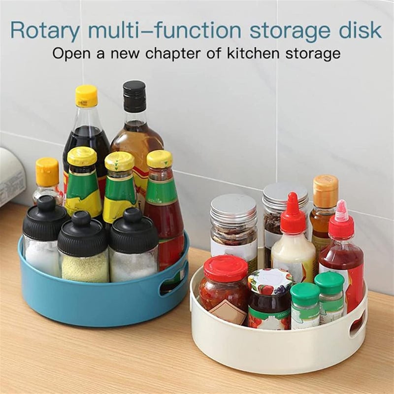 Unicron 360° Rotating Kitchen Organizer Tray Lazy Susan Rack Multi-Purpose Kitchen Storage Revolving Tray Cosmetic Organizer Rotating Tray Lazy Susan for Kitchen Cabinet Spice Rack - Image 2
