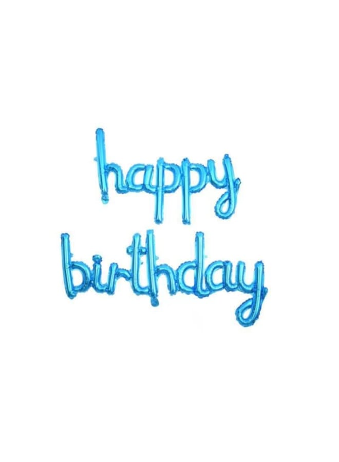 Party Time Blue Happy Birthday Letter Foil Balloon Set - Image 1
