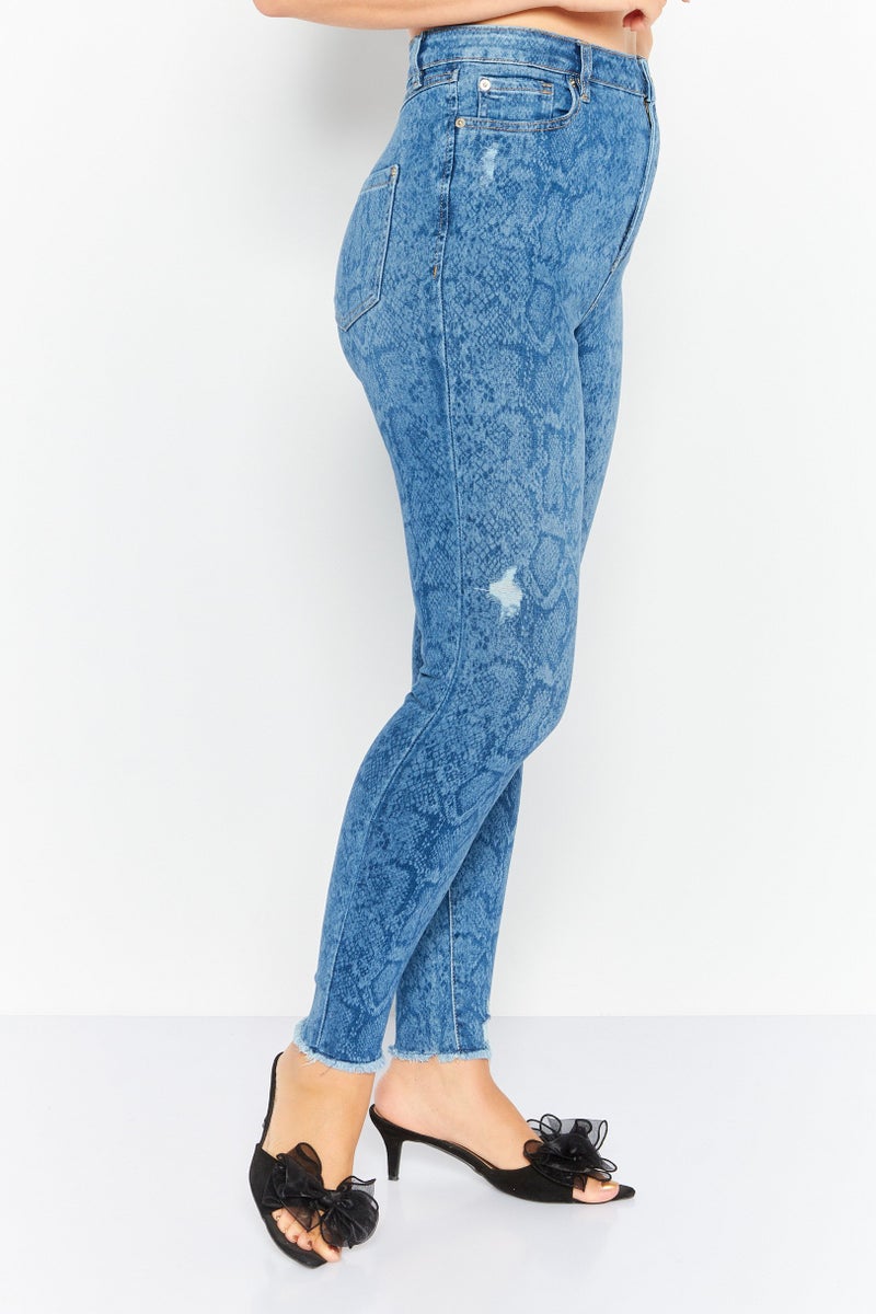 INC Denim Women Skinny Fit High Rise Stretch Jeans, Blue - Image 2
