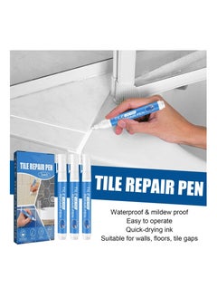 SYOSI 6PCS White Tile Paint Marker, Grout Pen Waterproof Grout Colorant Grout Sealers Pen Quick Dry Grout Pen Wall Grout Pen Floor Grout Pen Grout Stain Pen Grout Reviver Pen for Kitchen Bathroom Wall Floor  - Image 3