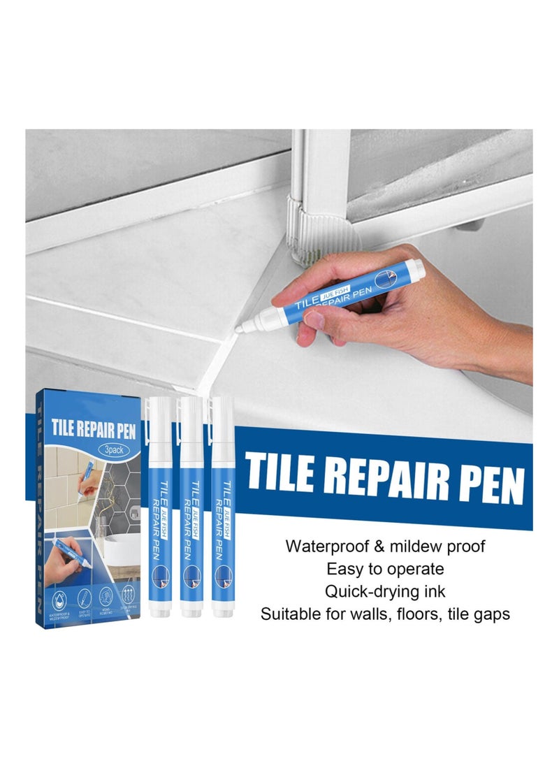 SYOSI 6PCS White Tile Paint Marker, Grout Pen Waterproof Grout Colorant Grout Sealers Pen Quick Dry Grout Pen Wall Grout Pen Floor Grout Pen Grout Stain Pen Grout Reviver Pen for Kitchen Bathroom Wall Floor  - Image 3