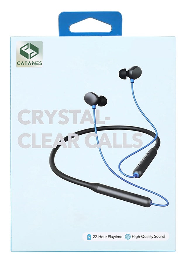 CATANES (for Google Pixel 8) Wireless Neckband Headphones USB-C Fast Charging Foldable & Lightweight Build Waterproof Headphones Black - Image 2