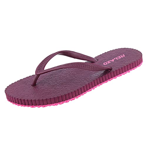 RELAXO Women's AL0012L Burgandy Pink Slippers 8 (AL0012LBYPK0008) - Image 1