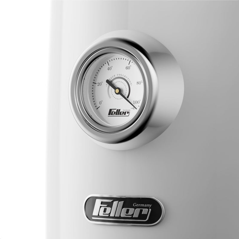 Feller Germany, Retro Style 1.7L Kettle with Thermometer, 2200 W, Stainless Steel Body, STRIX Controller, Dry Boil & Automatic Switch-Off, EK200, 2Y Guarantee-KSA Version (White) - Image 3