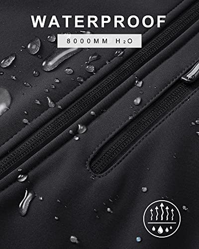 33,000ft Men's Softshell Jacket with Hood Fleece Lined Windbreaker Lightweight Waterproof Jackets for Hiking - Image 3