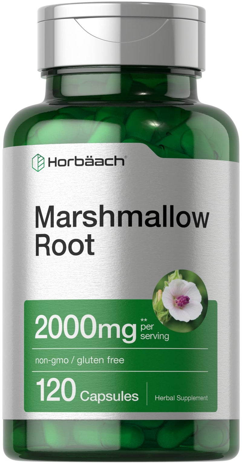 Horbäach Marshmallow Root Capsules | 2000mg | 120 Count | Non-GMO & Gluten Free | Traditional Herb Extract - Image 1