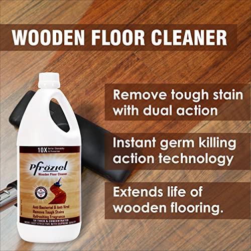 Pfroziel wood floor cleaner Liquid 1 liter fights germ 99.9% I antibacterial .Remove tough stains - Image 2