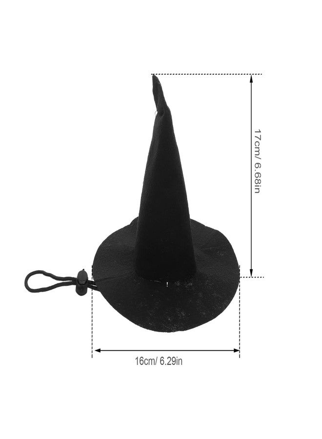 Yardwe Halloween Pet Witch Hat, 2Pcs Adjustable Cosplay Cone Hat Costume Accessories for Small Dogs and Cats, Perfect for Halloween Parties and Festive Celebrations - Image 3