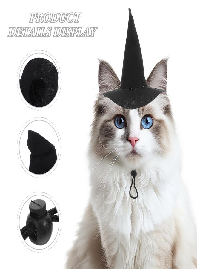 Yardwe Halloween Pet Witch Hat, 2Pcs Adjustable Cosplay Cone Hat Costume Accessories for Small Dogs and Cats, Perfect for Halloween Parties and Festive Celebrations - Image 2