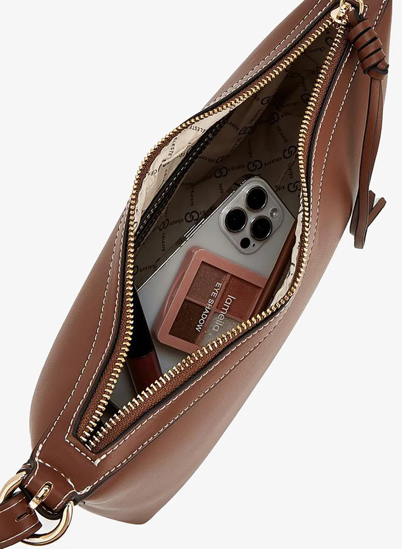 Celeste TAN Solid Shoulder Bag With Adjustable Strap for Women | Best Price UAE