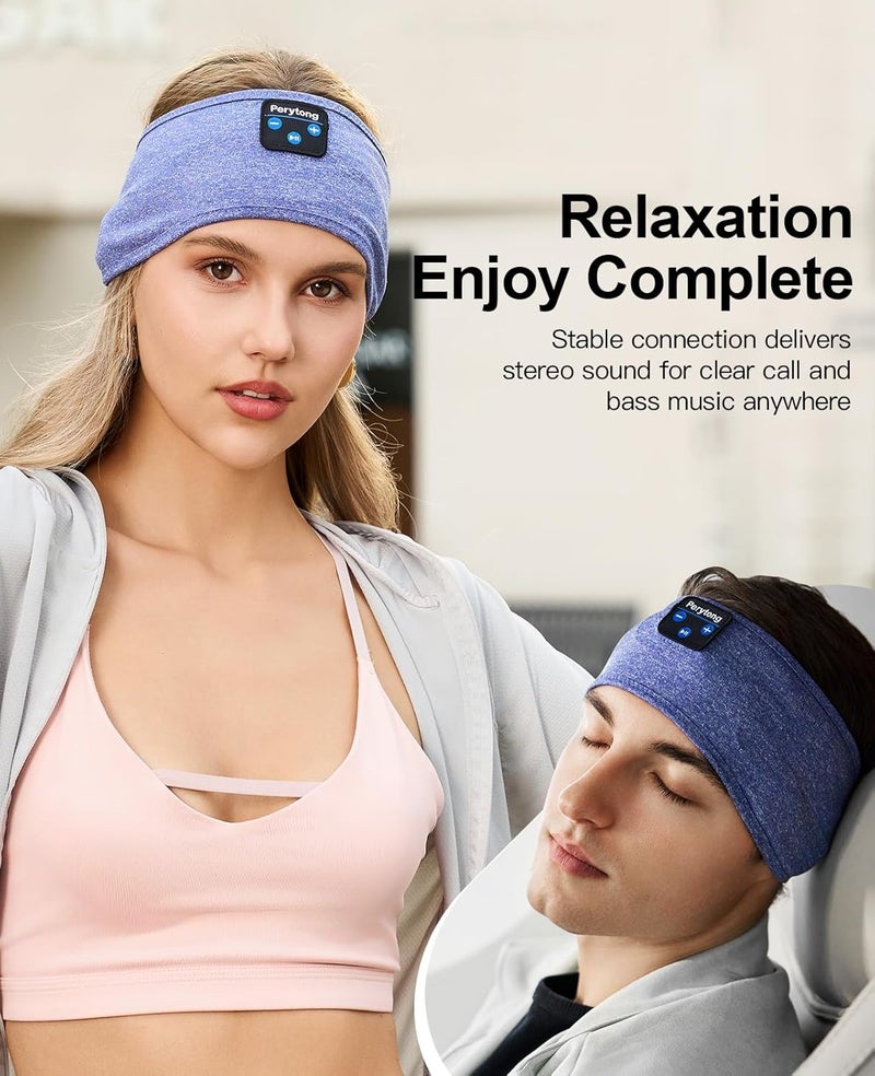 Perytong بيريتونج سماعات نوم لاسلكية، سماعات رأس رياضية بلوتوث مع مكبرات صوت ستيريو عالية الدقة فائقة الرقة مثالية للنوم، التمرين، الركض، اليوغا، الأرق، السفر الجوي، التأمل - Image 5