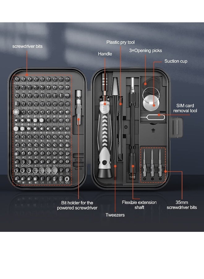 130 in 1 Precision Screwdriver Set, Screwdriver Bit Sets Mini Screwdriver Set with Portable Case, DIY Repair Tools Kit for iPhone Laptop PC Watch Glasses and Other Electronics - Image 3