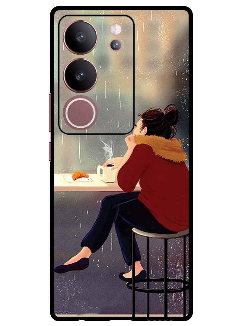 Theodor Protective Case Anti Scratch Shock Proof Bumper Cover For Vivo V29 - V29 Pro Sipping Coffee - Image 1