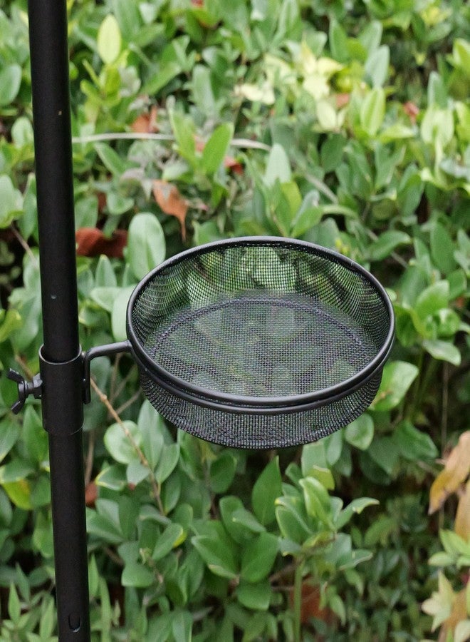 Yojanner 2pcs Metal Round Bird Feeders Tray, Wild Birds Seed Feeder Tray, Bird Mesh Tray Outdoor Accessory for Humming Bird Feeders and Bird Feeders Station - Image 5