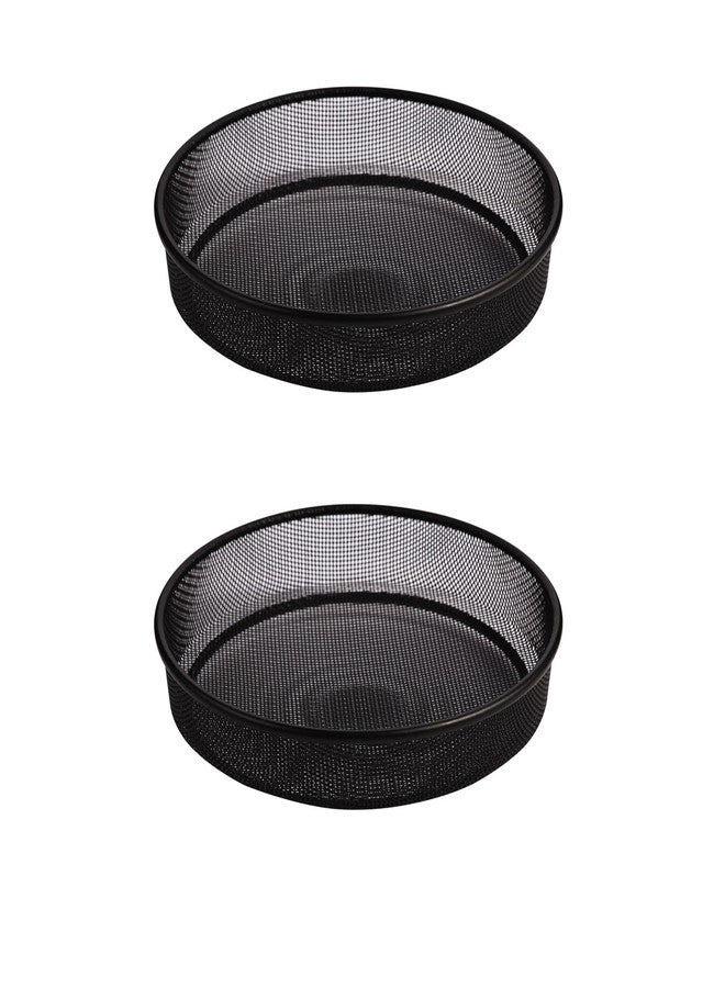 Yojanner 2pcs Metal Round Bird Feeders Tray, Wild Birds Seed Feeder Tray, Bird Mesh Tray Outdoor Accessory for Humming Bird Feeders and Bird Feeders Station - Image 1