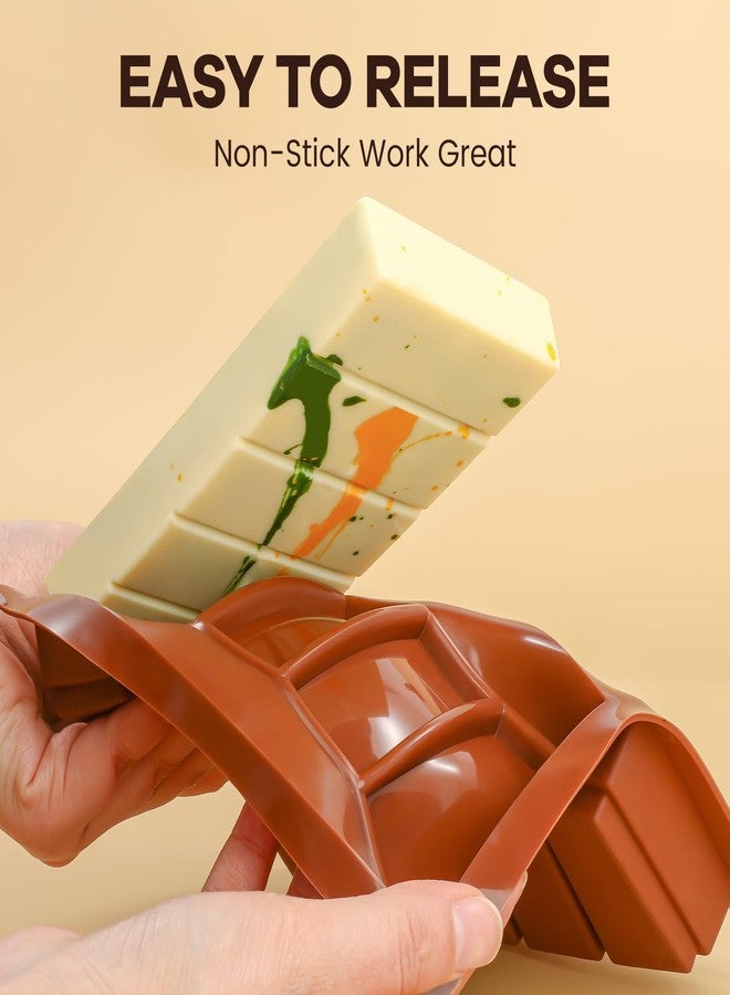 Fimary Chocolate Bar Mold, Silicone Dubai Chocolate Mold 1 Inch Deep - Non-Stick, Flexible, Large and Thick Homemade Chocolates, Candies, and Desserts - Set of 1 - Image 2