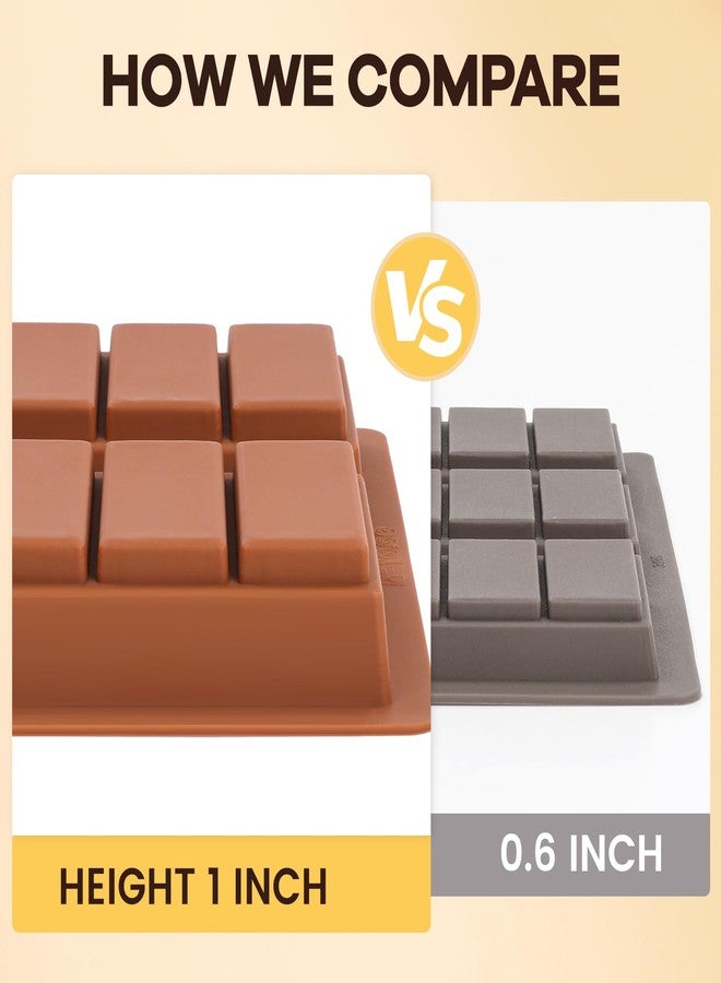 Fimary Chocolate Bar Mold, Silicone Dubai Chocolate Mold 1 Inch Deep - Non-Stick, Flexible, Large and Thick Homemade Chocolates, Candies, and Desserts - Set of 1 - Image 5